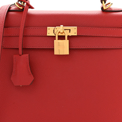 Hermes Epsom Kelly Sellier 25 Rouge Piment 8 of 12