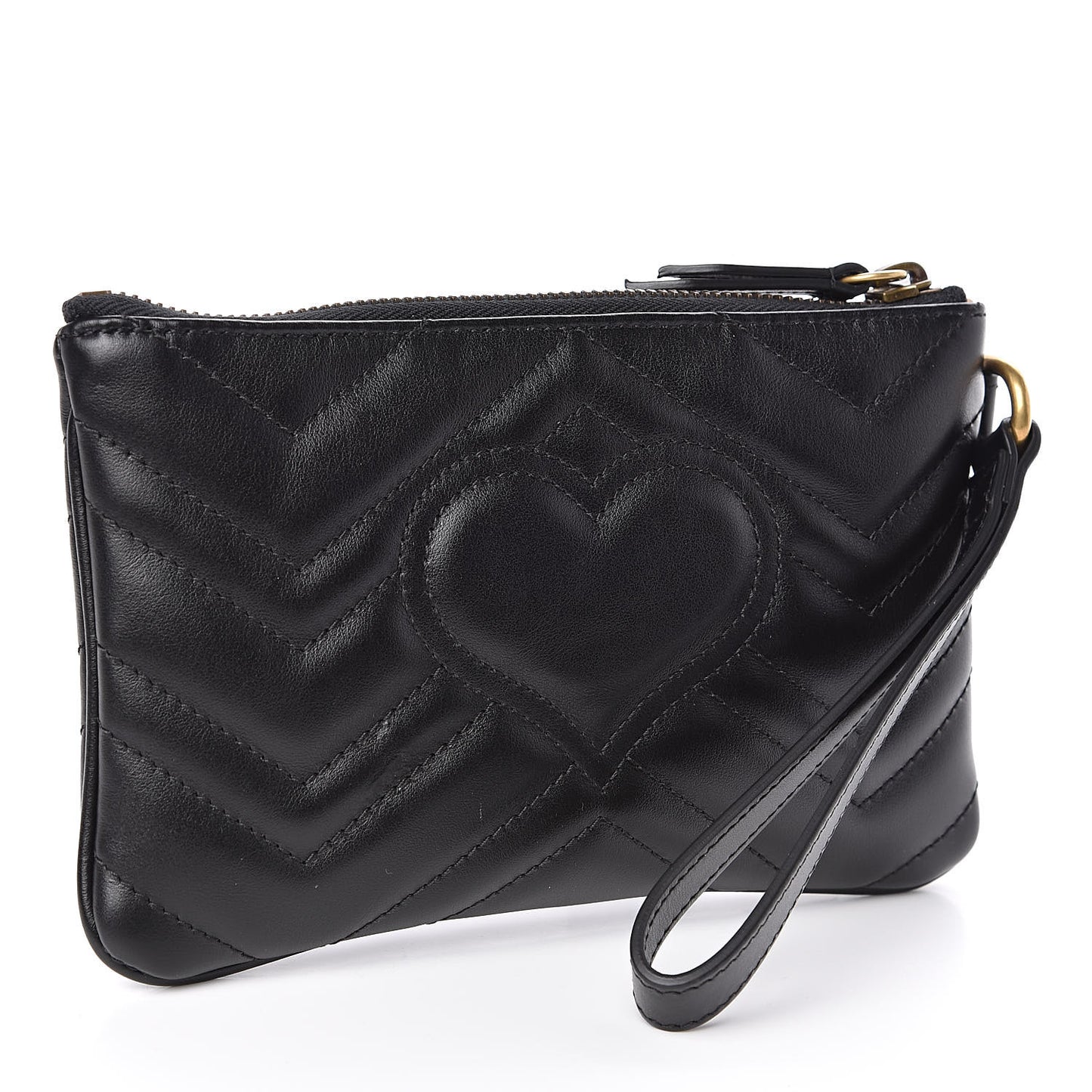 Calfskin Matelasse GG Marmont Wrist Wallet Black