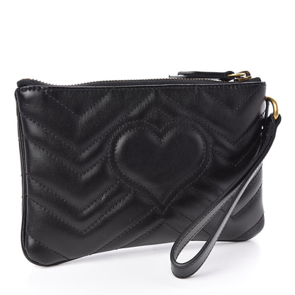 Gucci Calfskin Matelasse GG Marmont Wrist Wallet Black 3 of 8