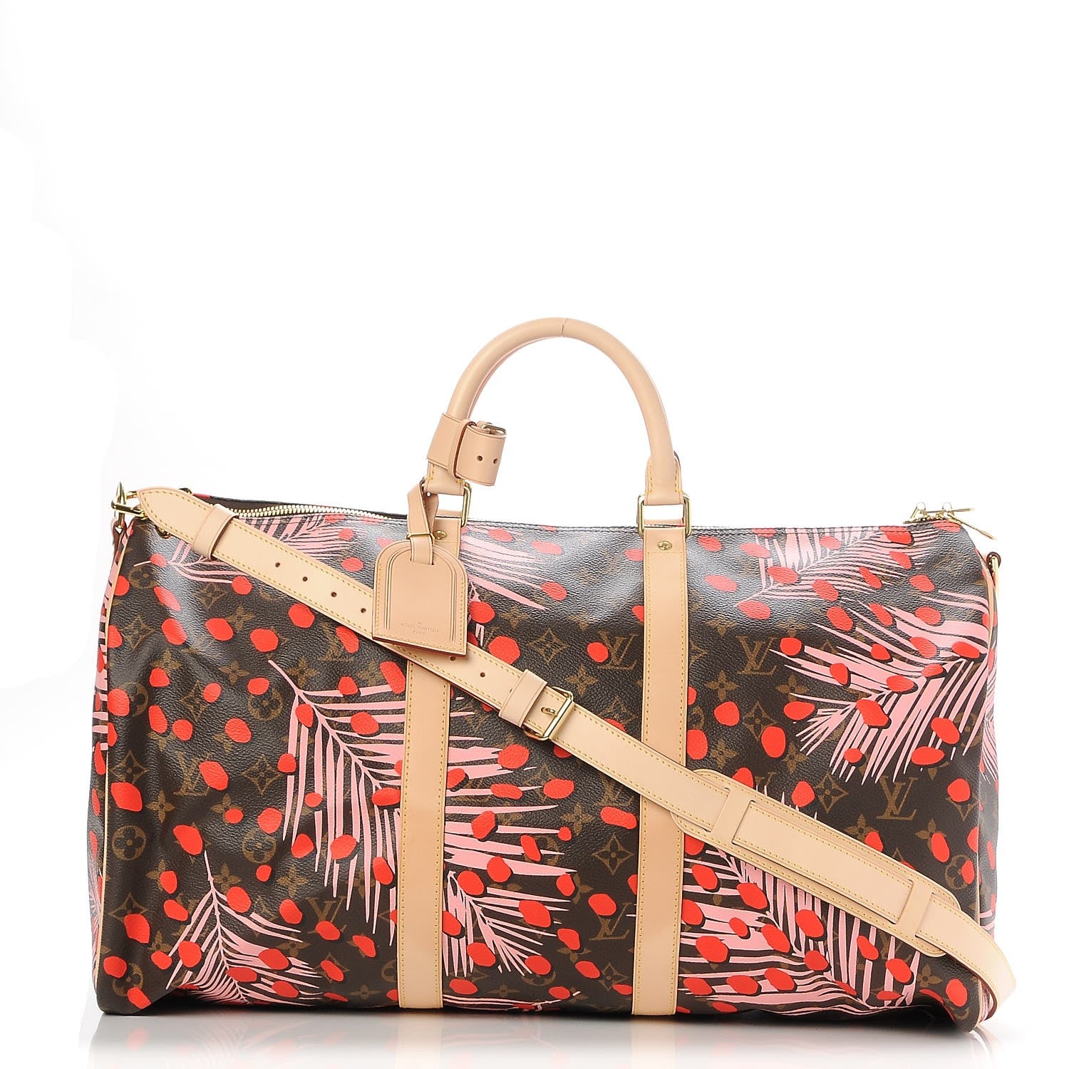 Louis Vuitton Monogram Jungle Dots Keepall Bandouliere 50 Sugar Pink Poppy 1 of 8