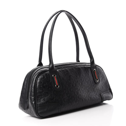 Gucci Calfskin Horsebit Embossed Princy Boston Black 3 of 10