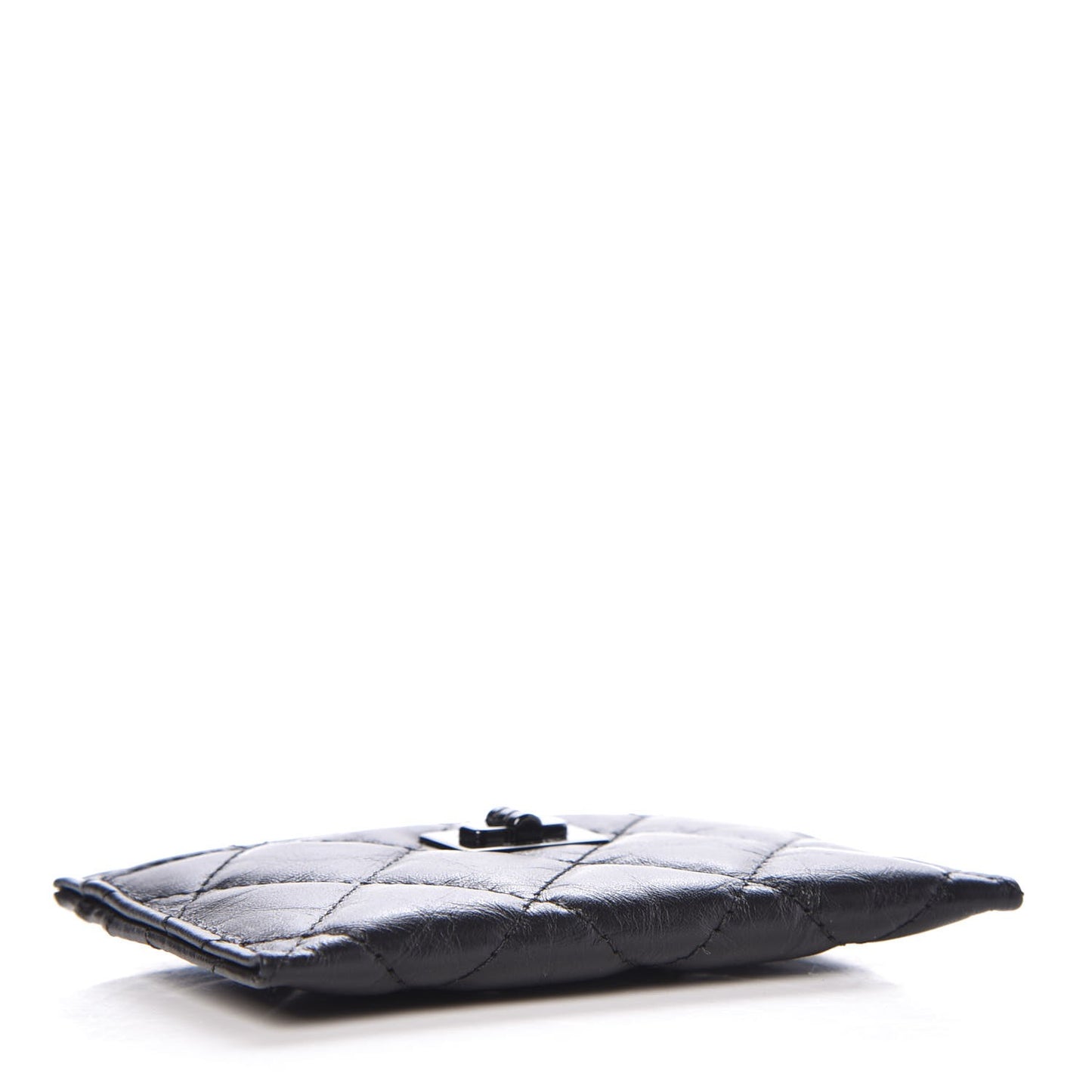 Aged Calfskin Quilted Reissue Card Holder So Black