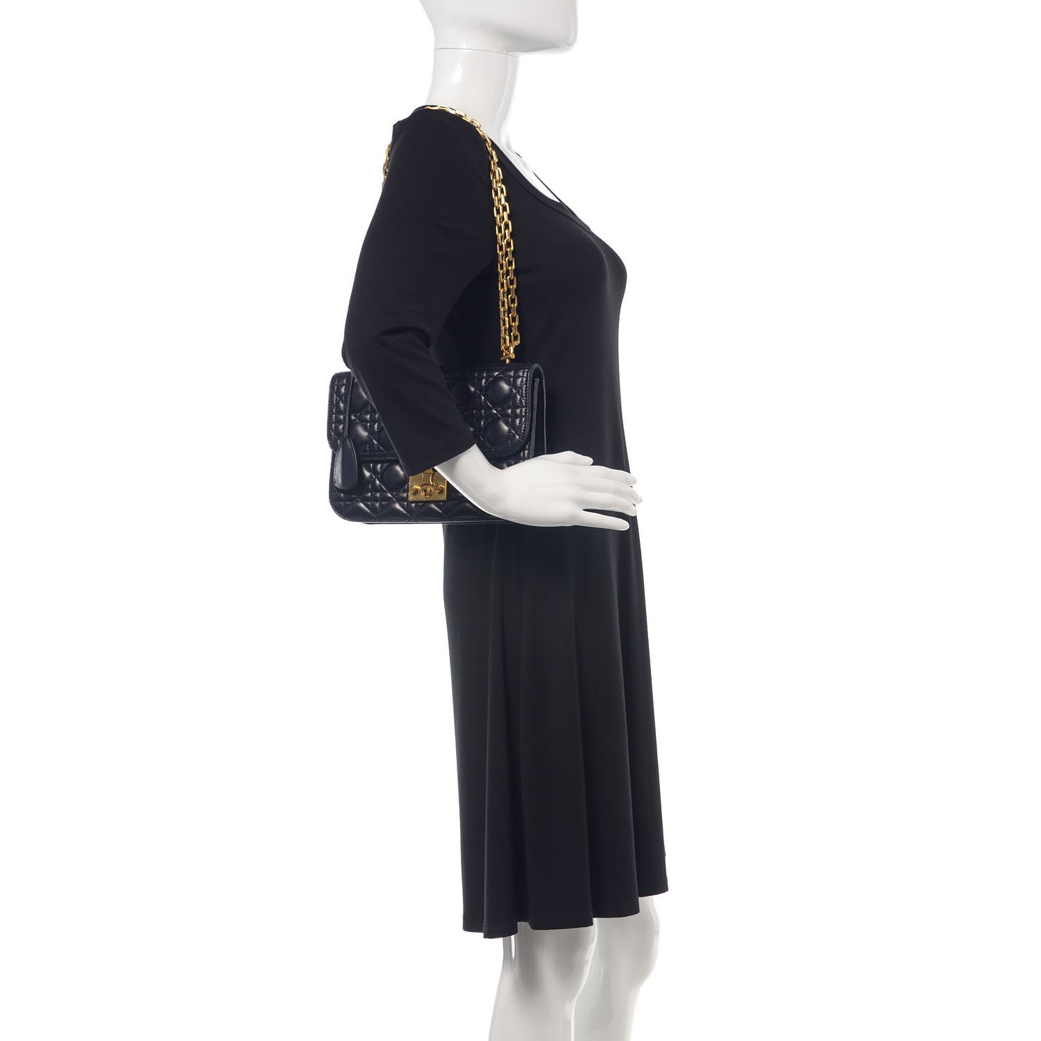 Christian Dior Lambskin Cannage Large Dioraddict Flap Bag Black 3 of 11