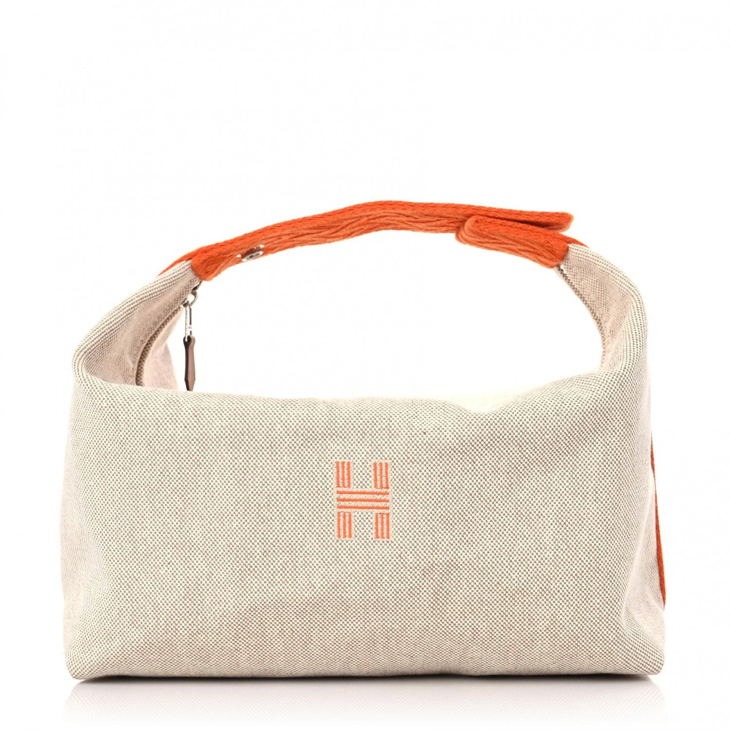 Hermes Canvas Large Bride-A-Brac Pouch Natural Orange 1 of 8