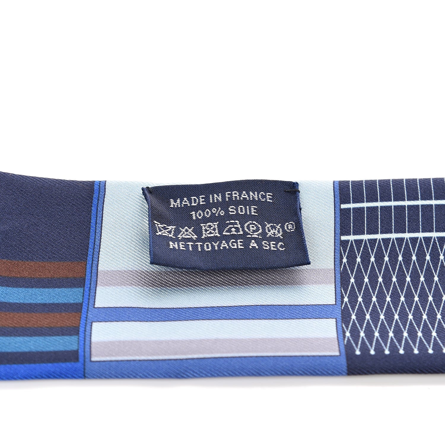 Hermes Silk Couvertures Nouvelles Twilly Marine Noisette Ciel 3 of 4