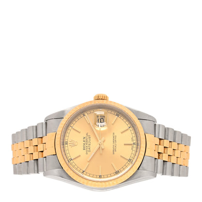 Rolex Stainless Steel 18K Yellow Gold 36mm Oyster Perpetual Datejust Watch Champagne 116233 2 of 4
