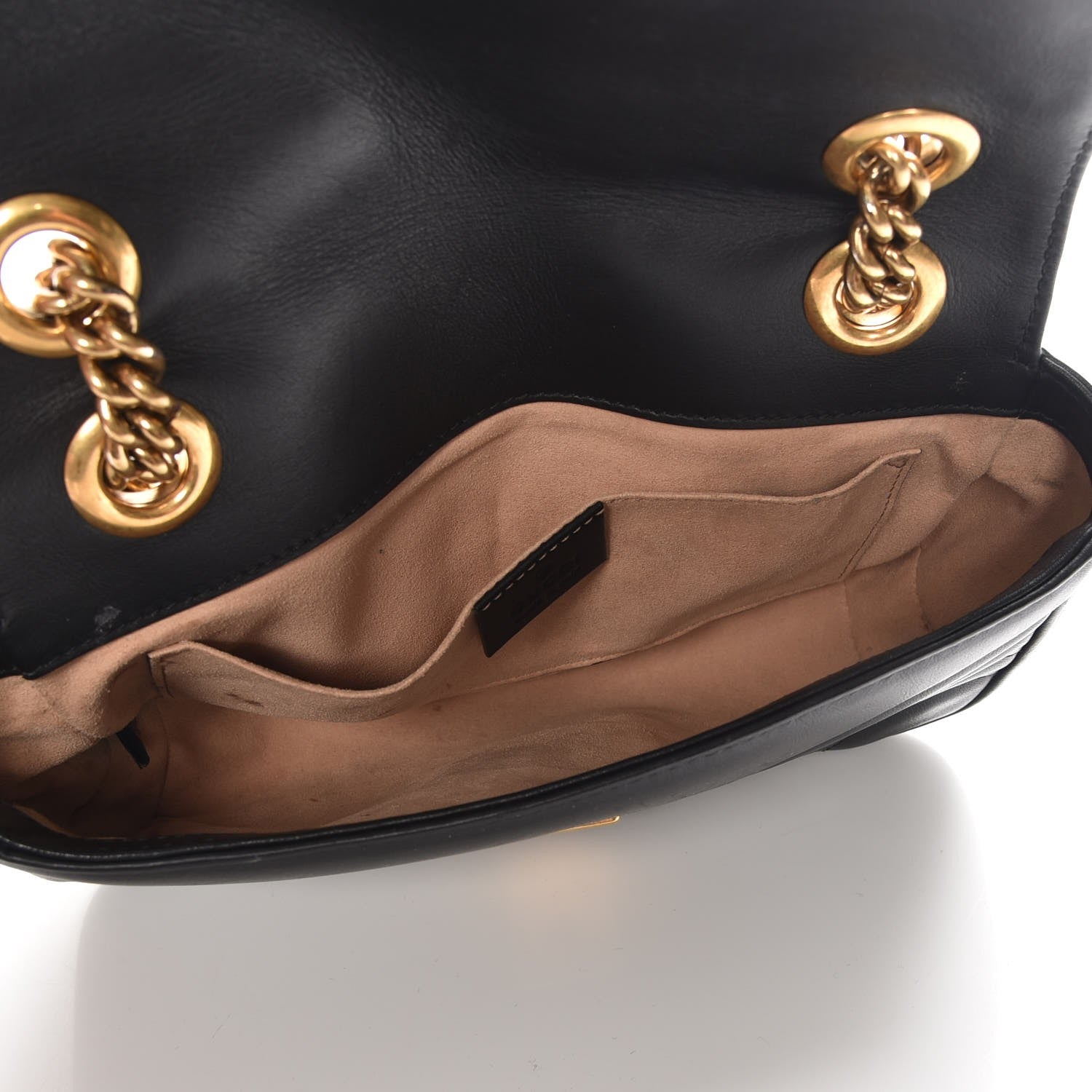 Gucci Calfskin Matelasse Mini GG Marmont Shoulder Bag Black 5 of 9