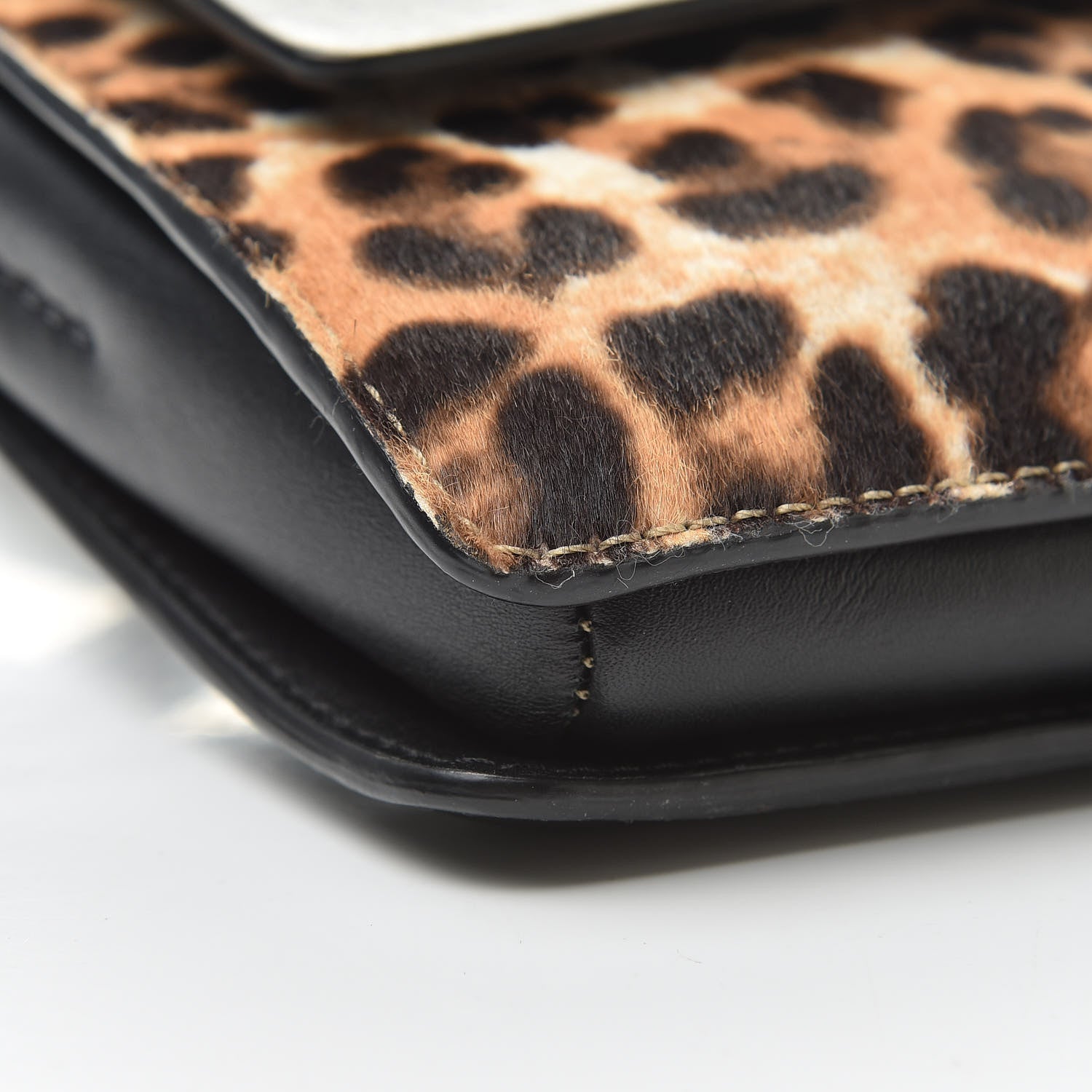 Chloe Calfskin Pony Hair Leopard Print Small Faye Shoulder Bag Abstract White 9 of 10