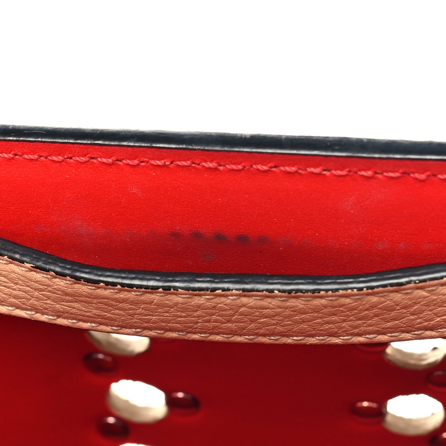 Calfskin Patent Studded Small Paloma Naturel Rose Gold