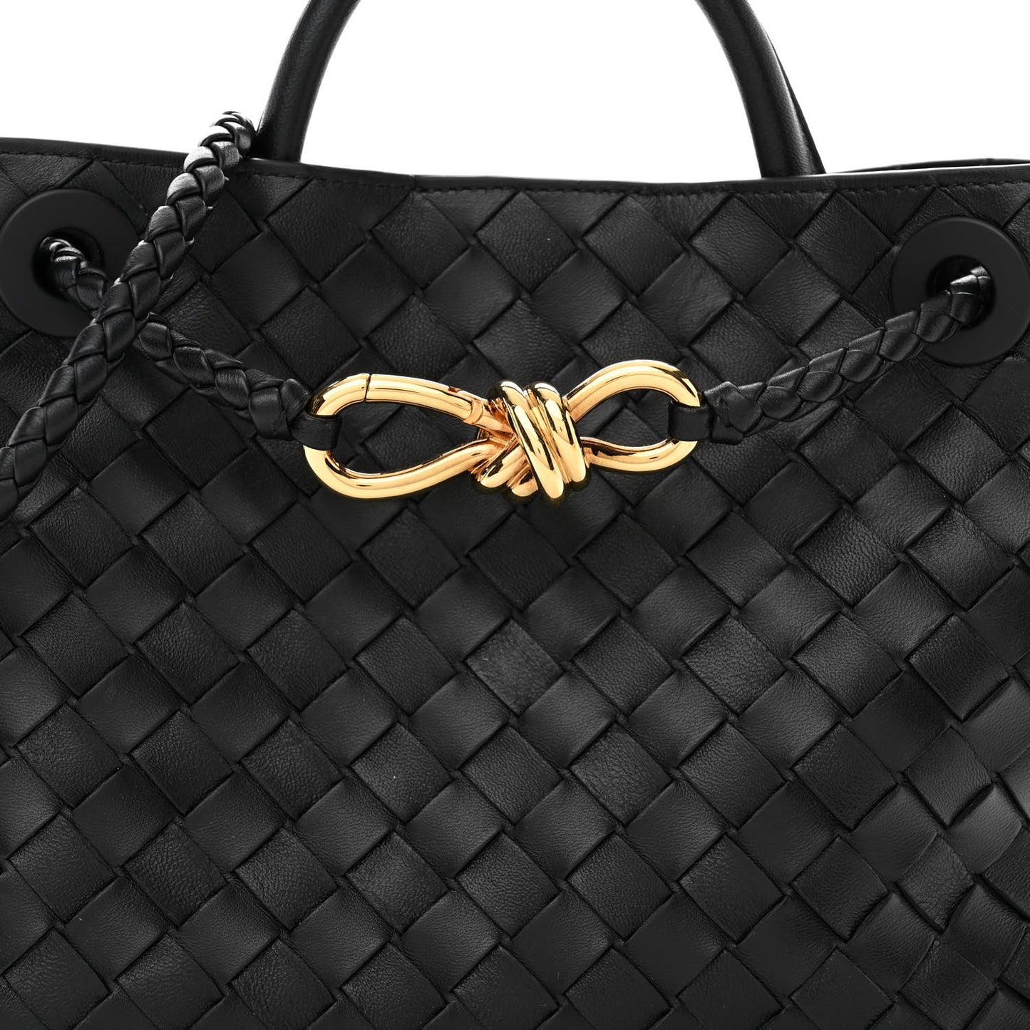 Nappa Intrecciato Small Andiamo Shoulder Bag Black