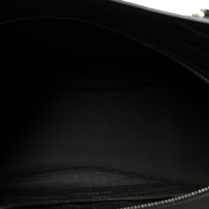Balenciaga Shiny Supple Calfskin Crocodile Embossed Neo Classic Silver Hardware S City Dark Grey 5 of 9