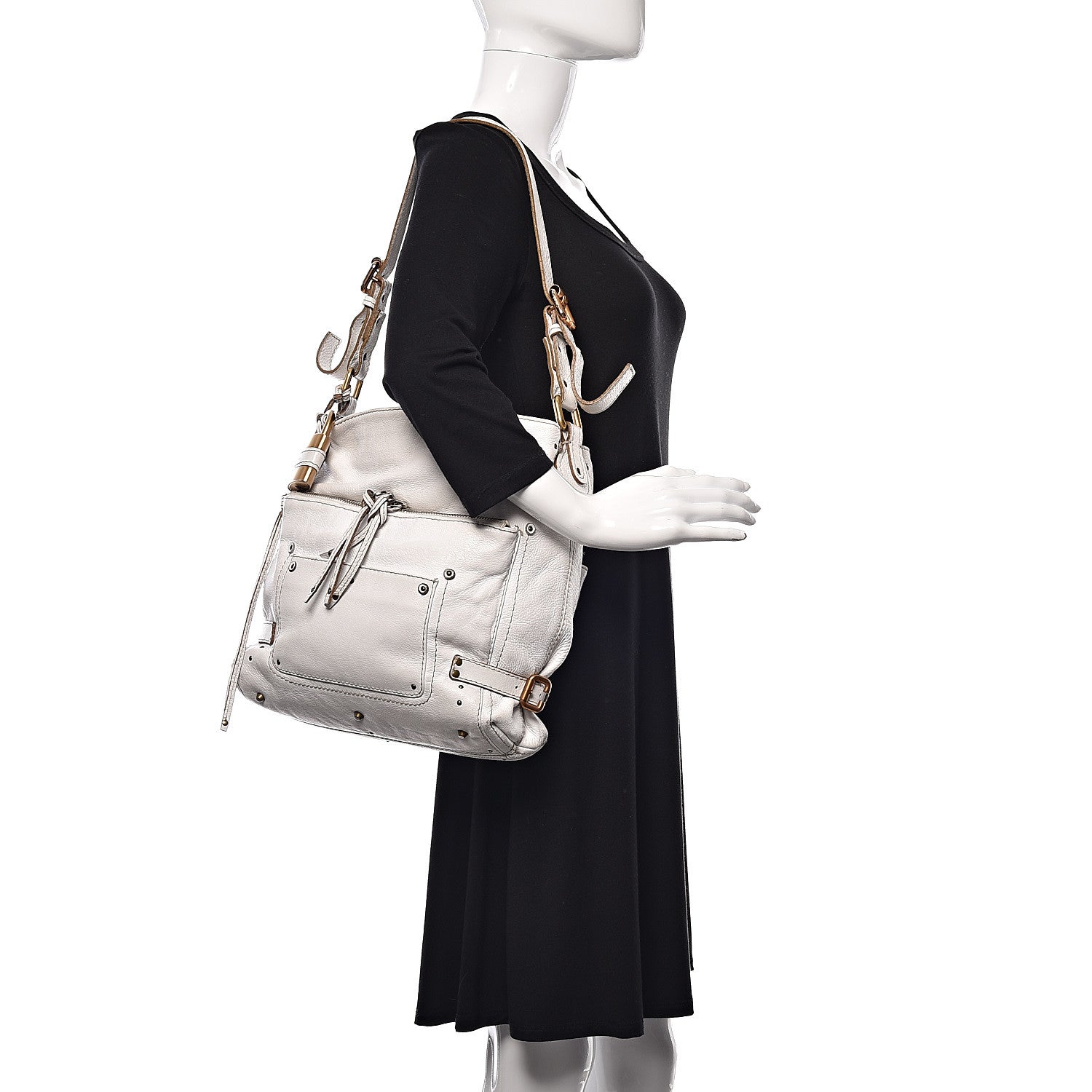 Chloe Calfskin Paddington Hobo White 2 of 36
