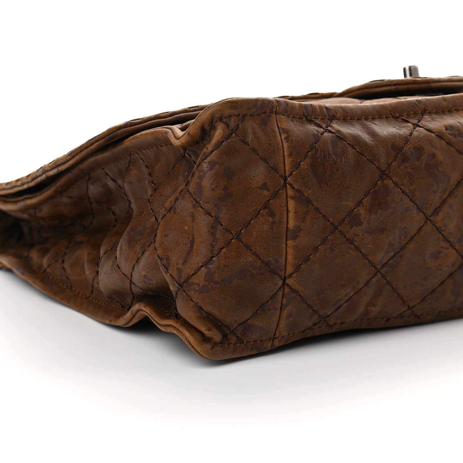 Chanel Aged Crumpled Calfskin Vintage Flap Brown 8 of 9