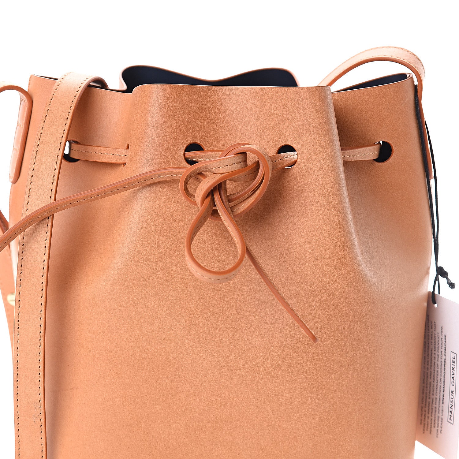 Mansur Gavriel Calfskin Mini Bucket Bag Cammello Black 6 of 8