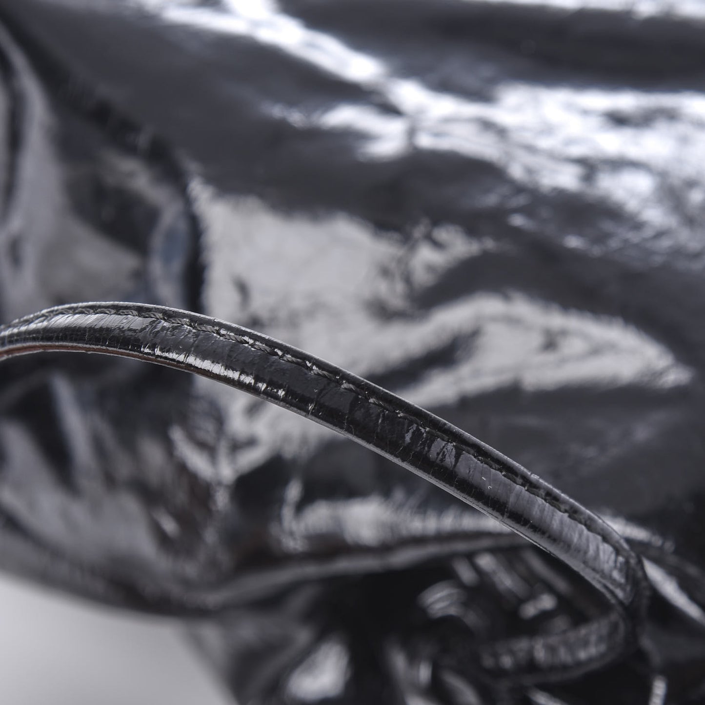 Patent Bonbons Shopper Tote Black