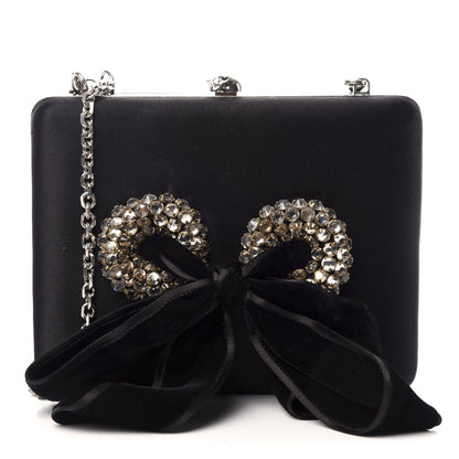 Alexander McQueen Satin Embellished Box Clutch Black 1 of 8