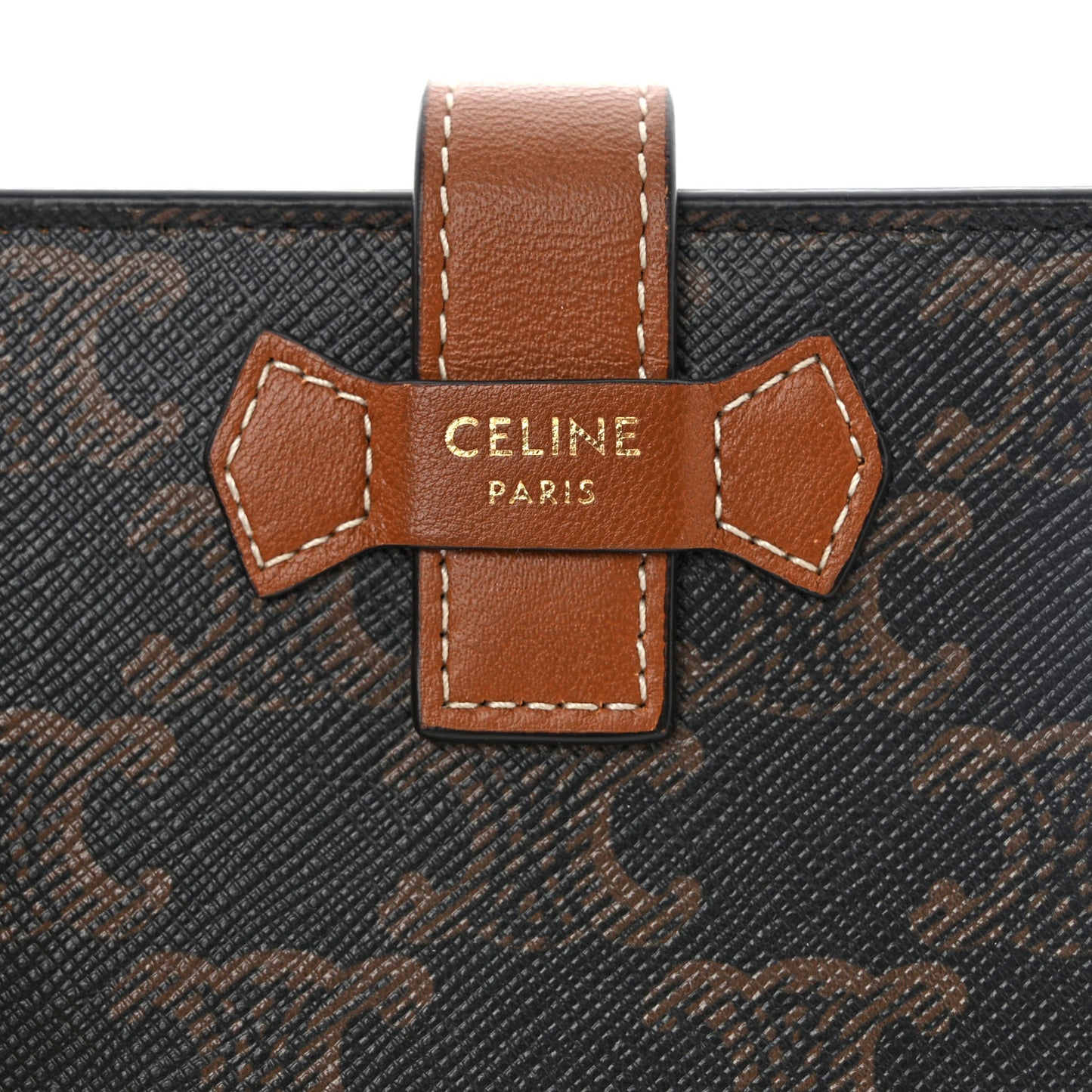 Canvas Triomphe Medium Strap Wallet Tan