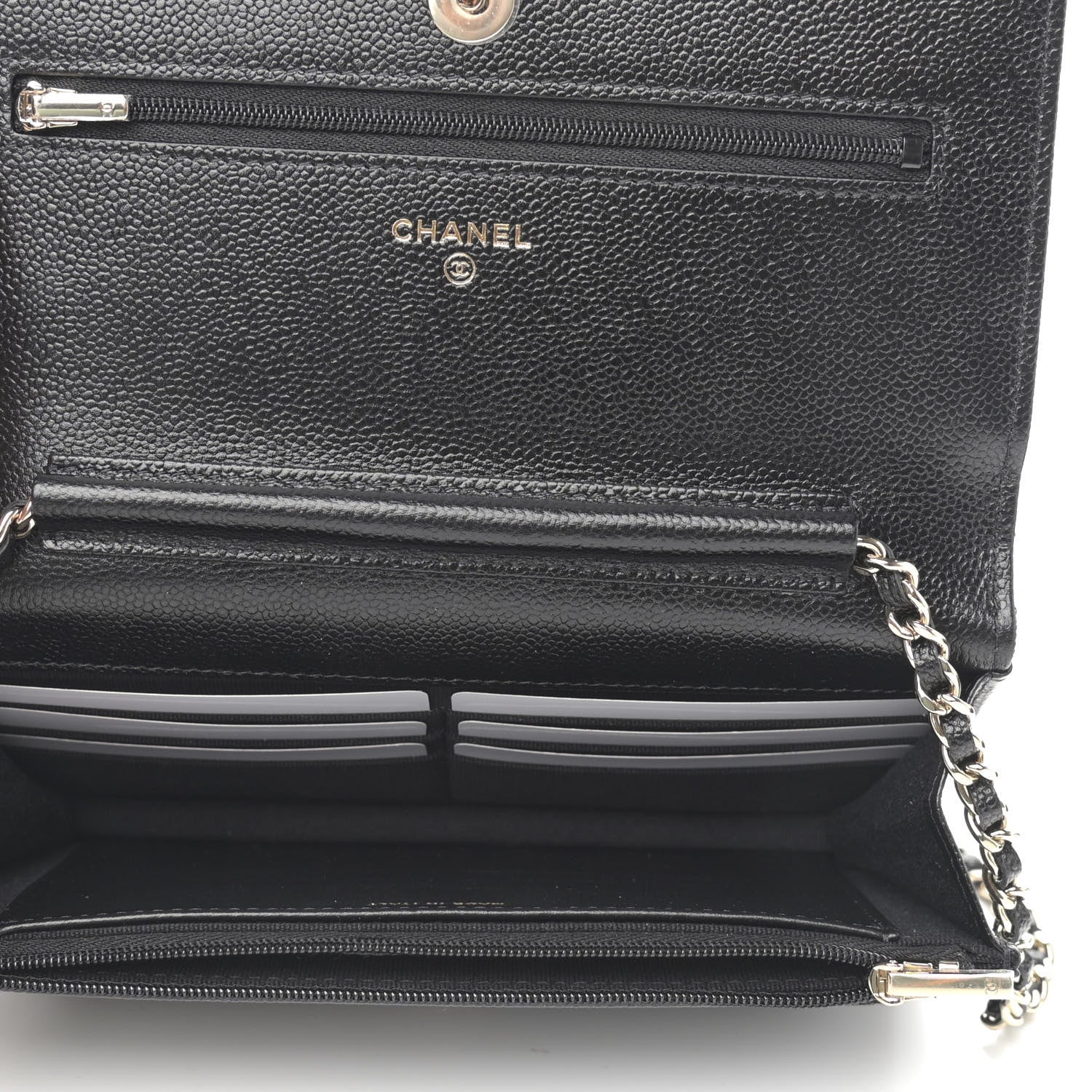 Chanel Caviar Quilted Chain CC Wallet On Chain WOC Black 5 of 12