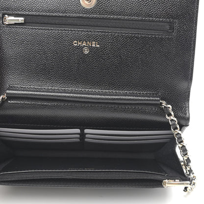 Chanel Caviar Quilted Chain CC Wallet On Chain WOC Black 5 of 12