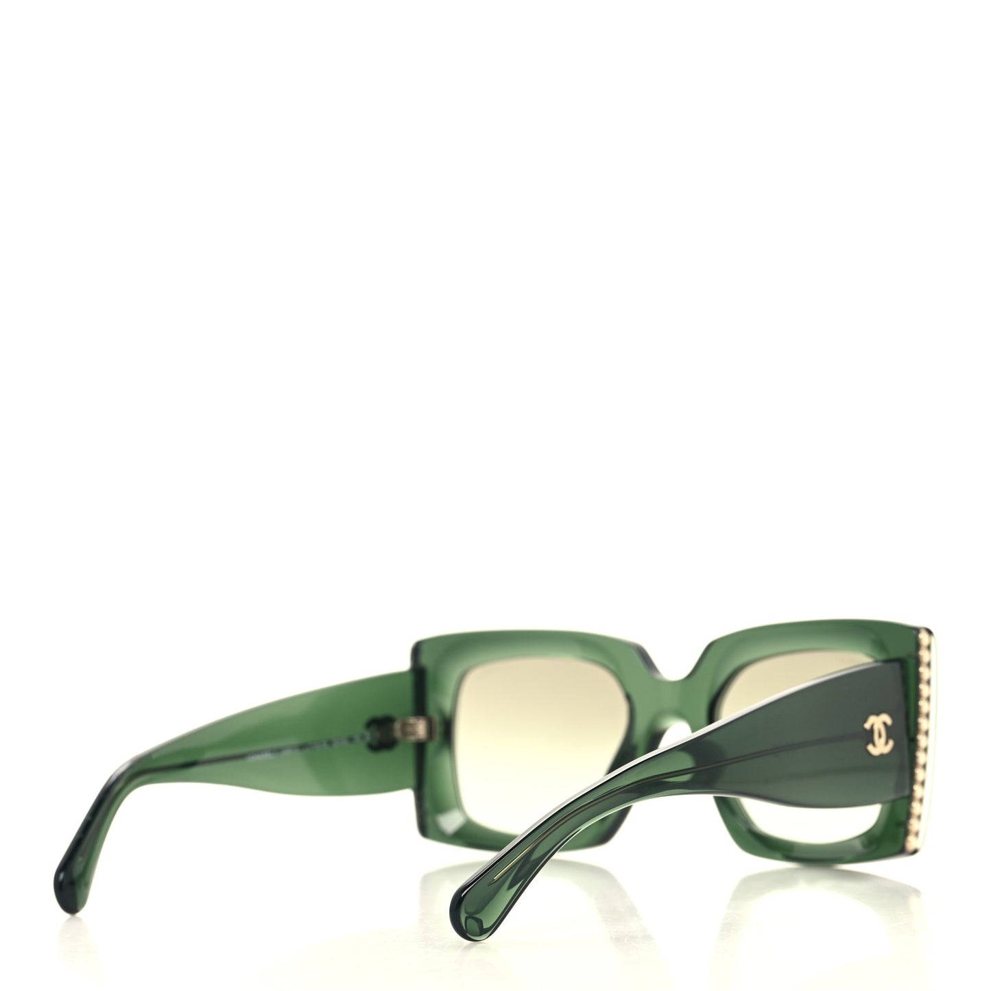 Acetate Pearl Rectangle Sunglasses 5480-H Dark Green