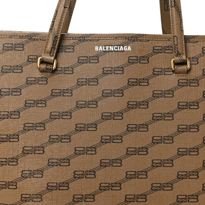Balenciaga Coated Canvas BB Monogram Large Signature East West Shopper Bag Beige Brown 8 of 10