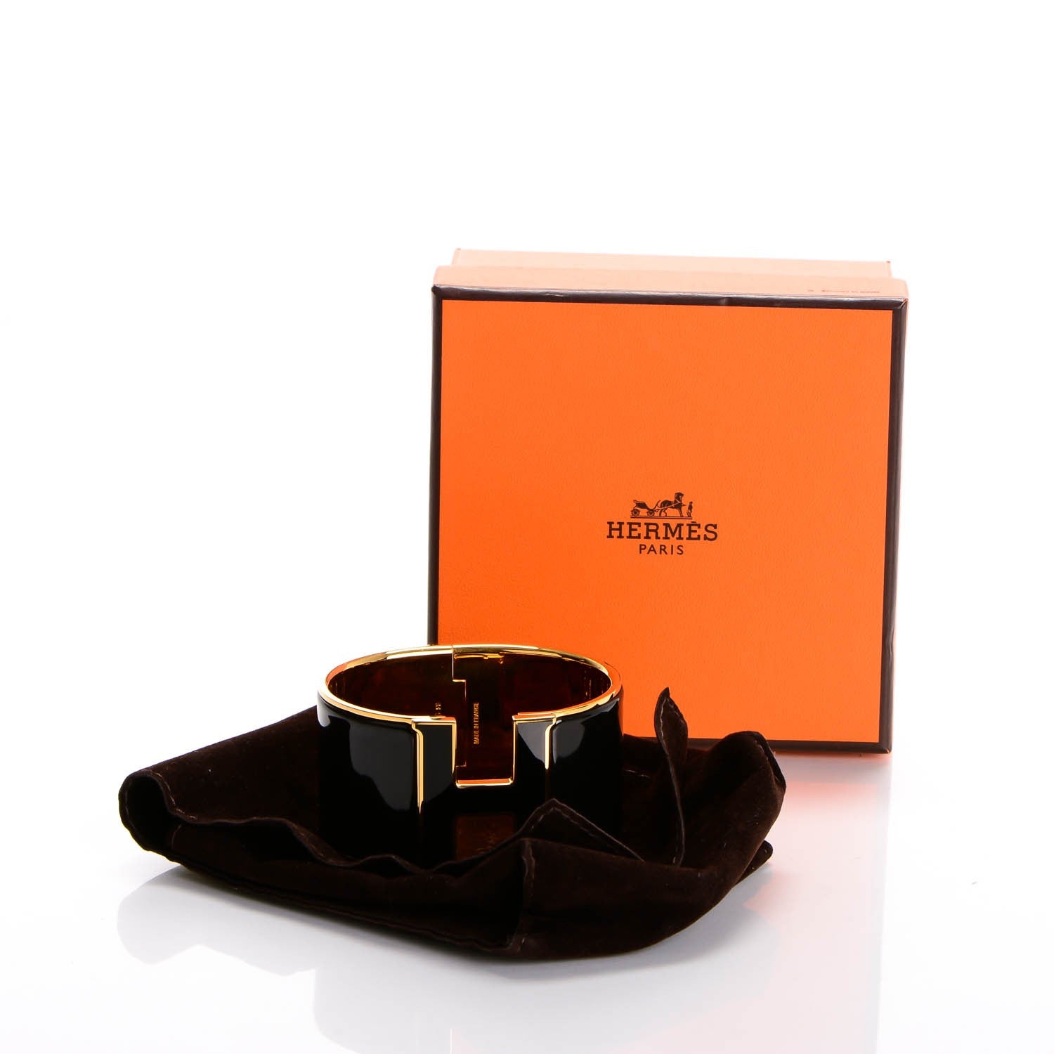 Hermes Enamel Extra Wide Clic Clac H Bracelet GM Black 7 of 7