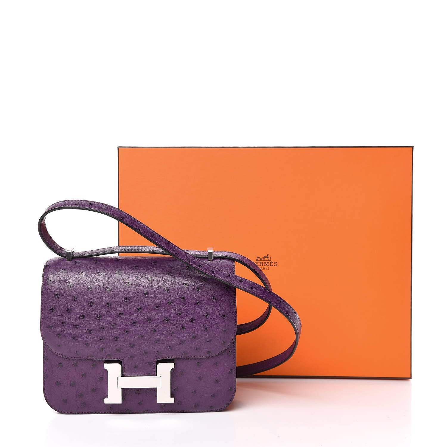 Hermes Ostrich Constance 18 Violine 20 of 20