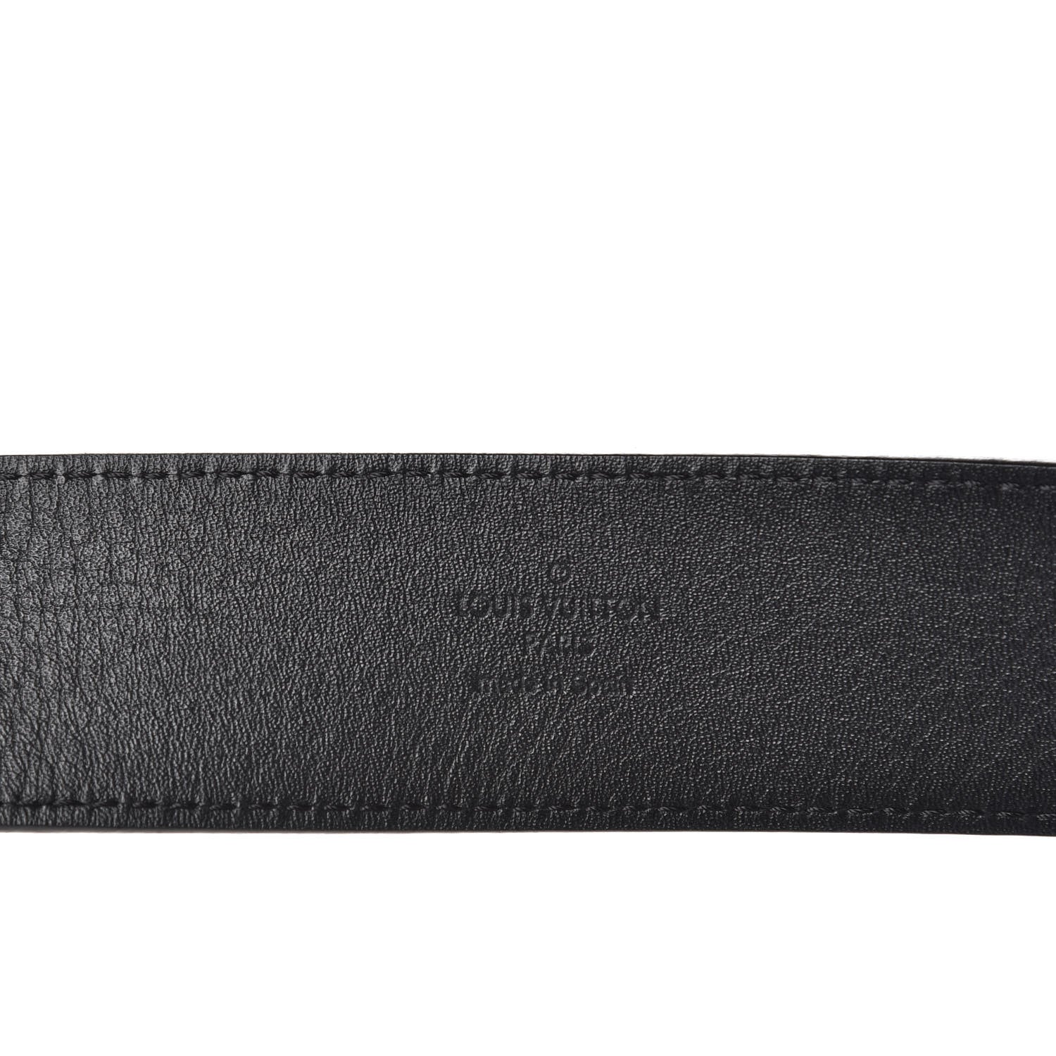 Louis Vuitton Suede Calfskin Mini Damier 40mm LV Initiales Belt 100 40 Black 6 of 6