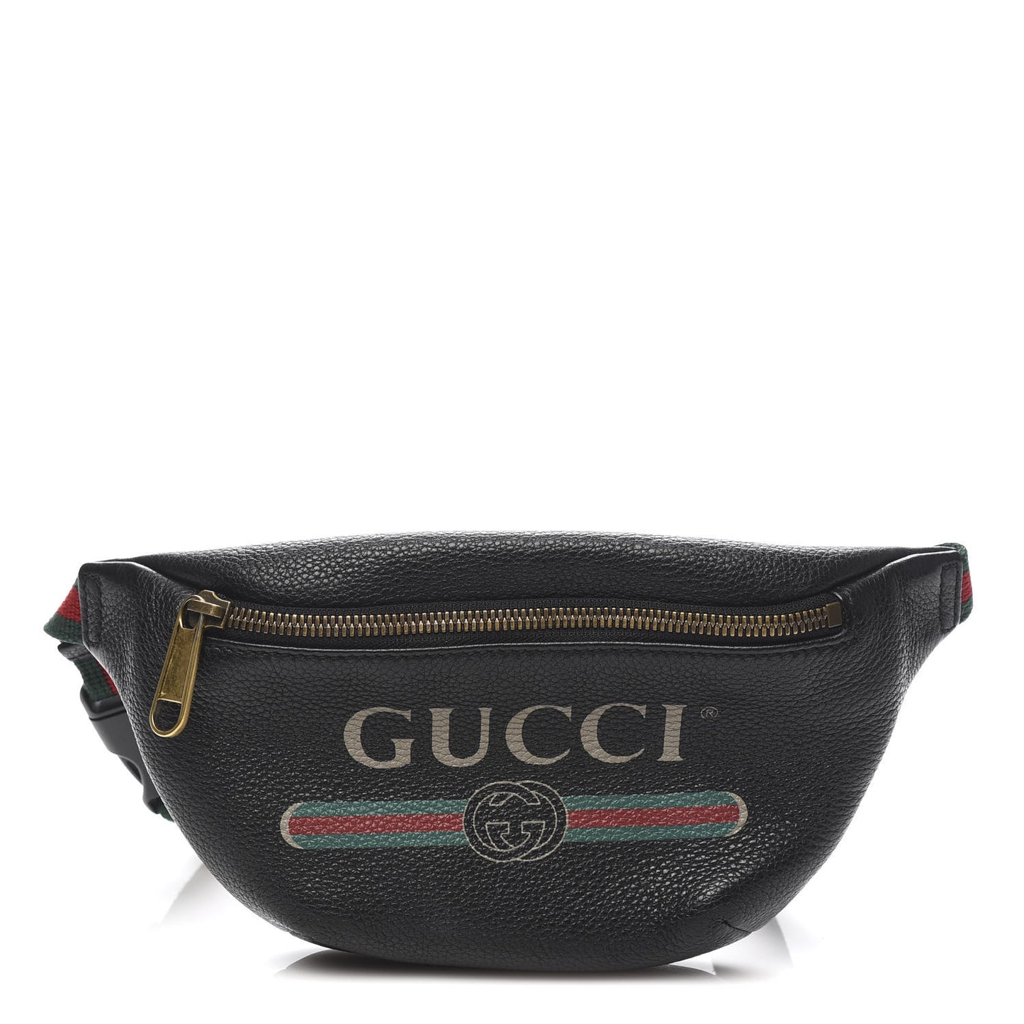 Grained Calfskin Small Logo Belt Bag Black