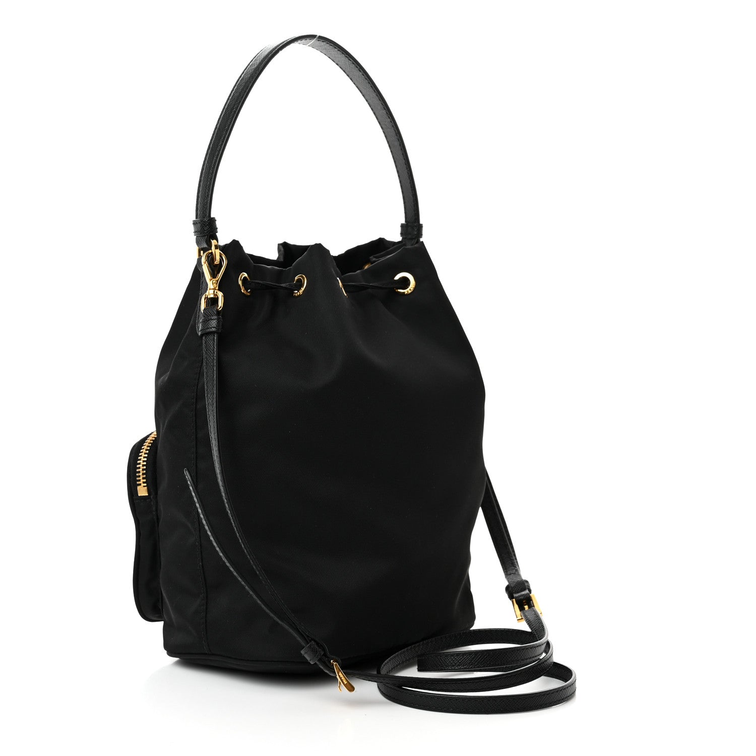 Prada Re-Nylon Duet Drawstring Shoulder Bag Black 3 of 9