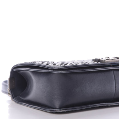 Chanel Faded Calfskin Quilted Medium Studded Boy Flap Black 7 of 10