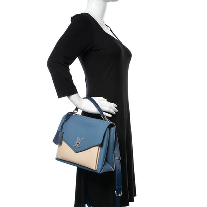 Louis Vuitton Soft Calfskin My Lockme Top Handle Blue Jean Creme 3 of 10