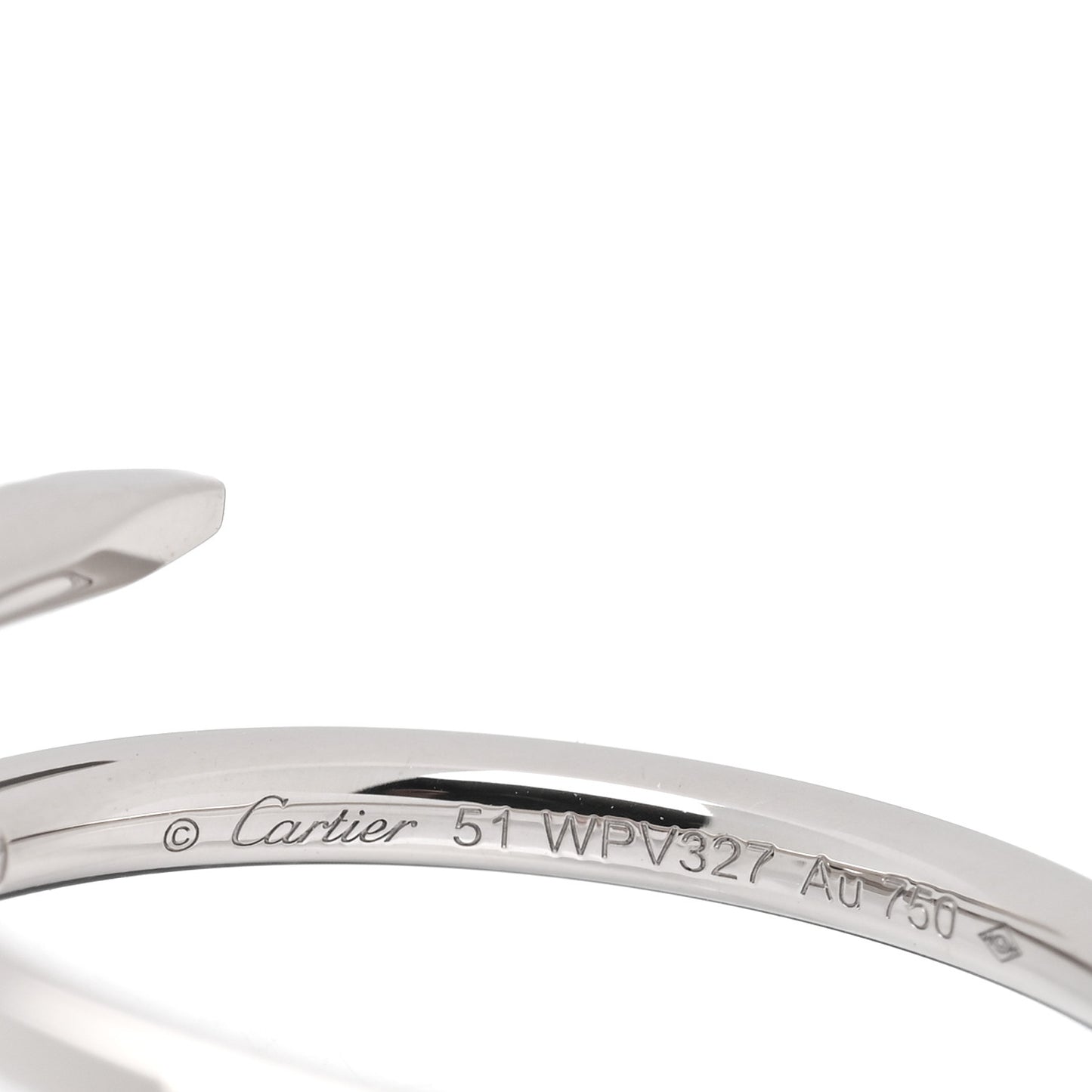 18K White Gold Small Juste Un Clou Ring 51 5.75