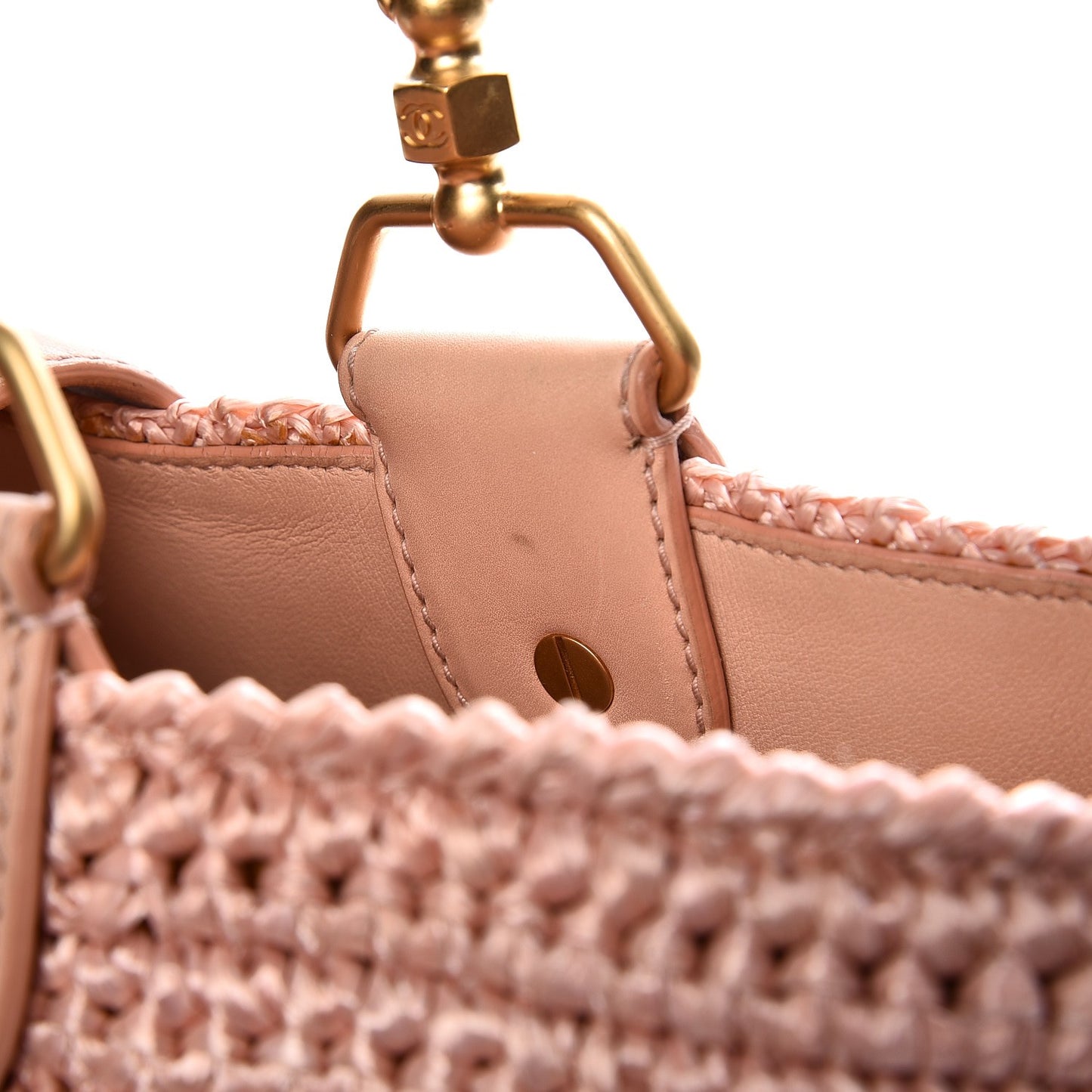 Straw Raffia Tote Pink
