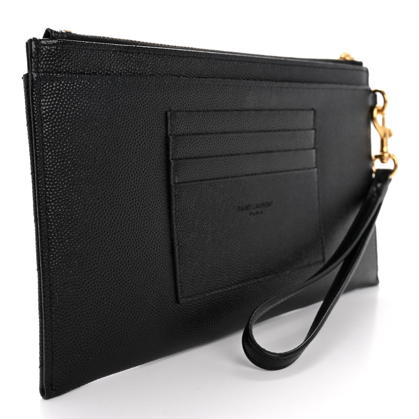 Grain De Poudre Chevron Monogram Large Bill Pouch Black