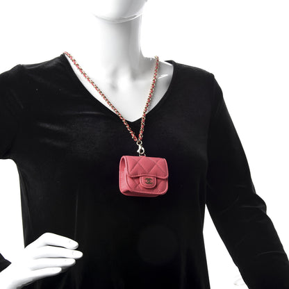 Chanel Lambskin Quilted Airpods Pro Case Coral 2 of 9