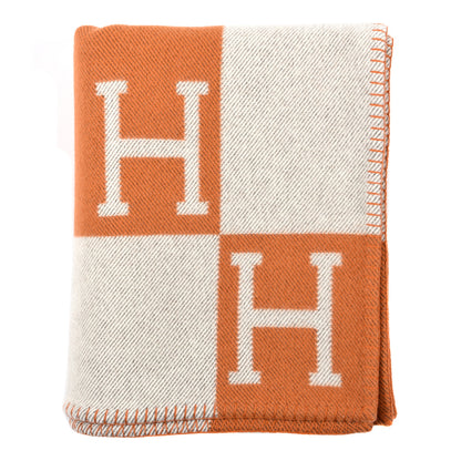 Hermes Wool Cashmere Avalon Blanket Ecru Potiron 1 of 3