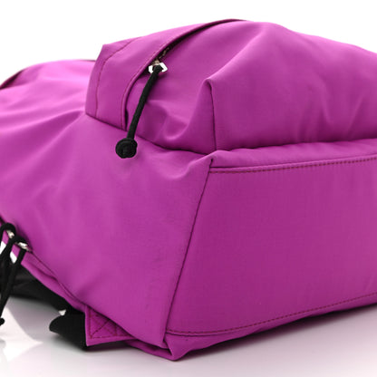 Balenciaga Sport Nylon Logo Embroidered S Wheel Backpack Fuchsia Black 10 of 11