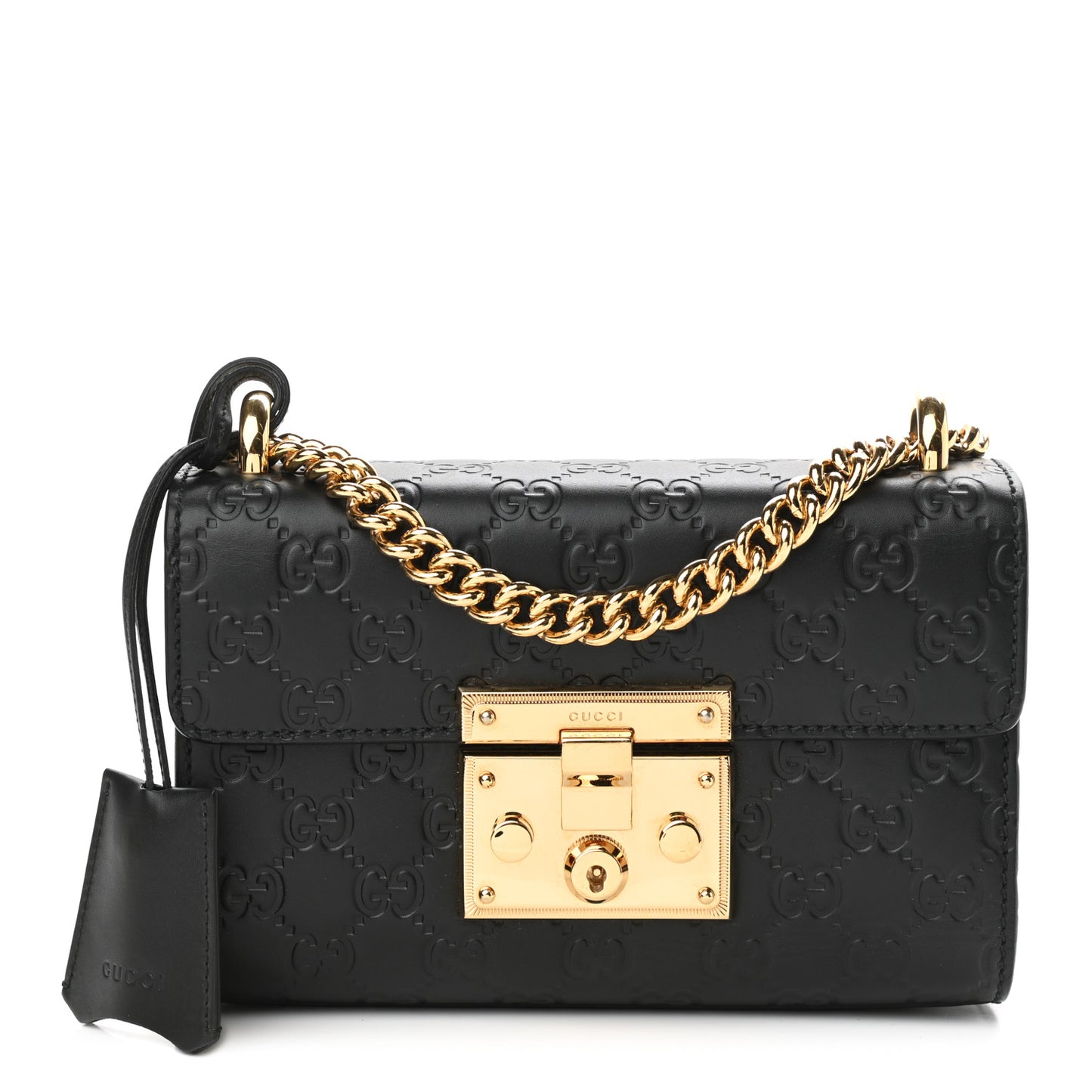 Guccissima Small Padlock Shoulder Bag Black