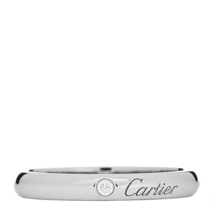 Cartier Platinum Diamond 3mm C De Cartier Wedding Band Ring 58 8.5 52/6 1 of 4