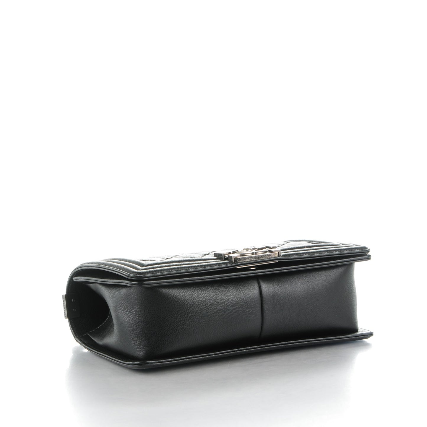 Calfskin Double Stitch Medium Boy Flap Black