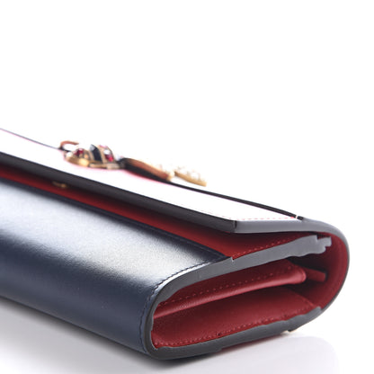 Gucci Calfskin Queen Margaret Flap Wallet Blue Agata Hibiscus Red Mystic White 8 of 9