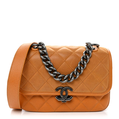 Chanel Nubuck Caviar Quilted Small Daily Carry Messenger Yellow 1 of 10