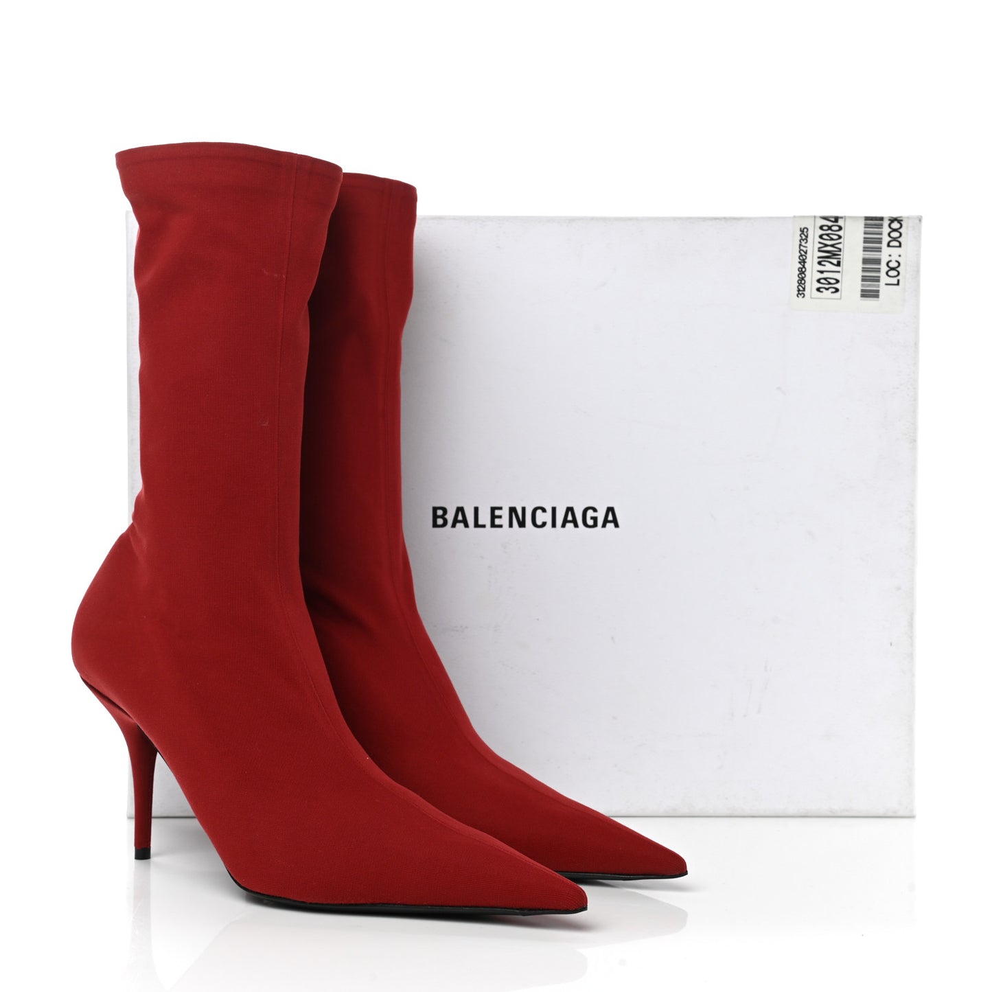 Jersey Crepe Extreme Pointed Toe Knife Booties 41 Rouge