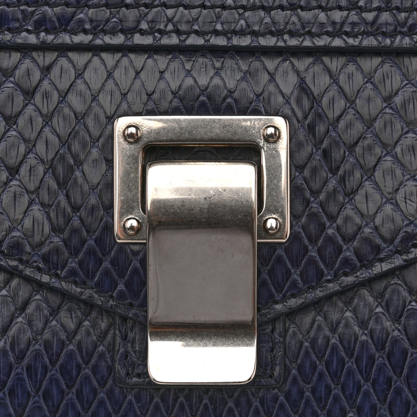 Snakeskin PS1 Pochette Clutch Blue