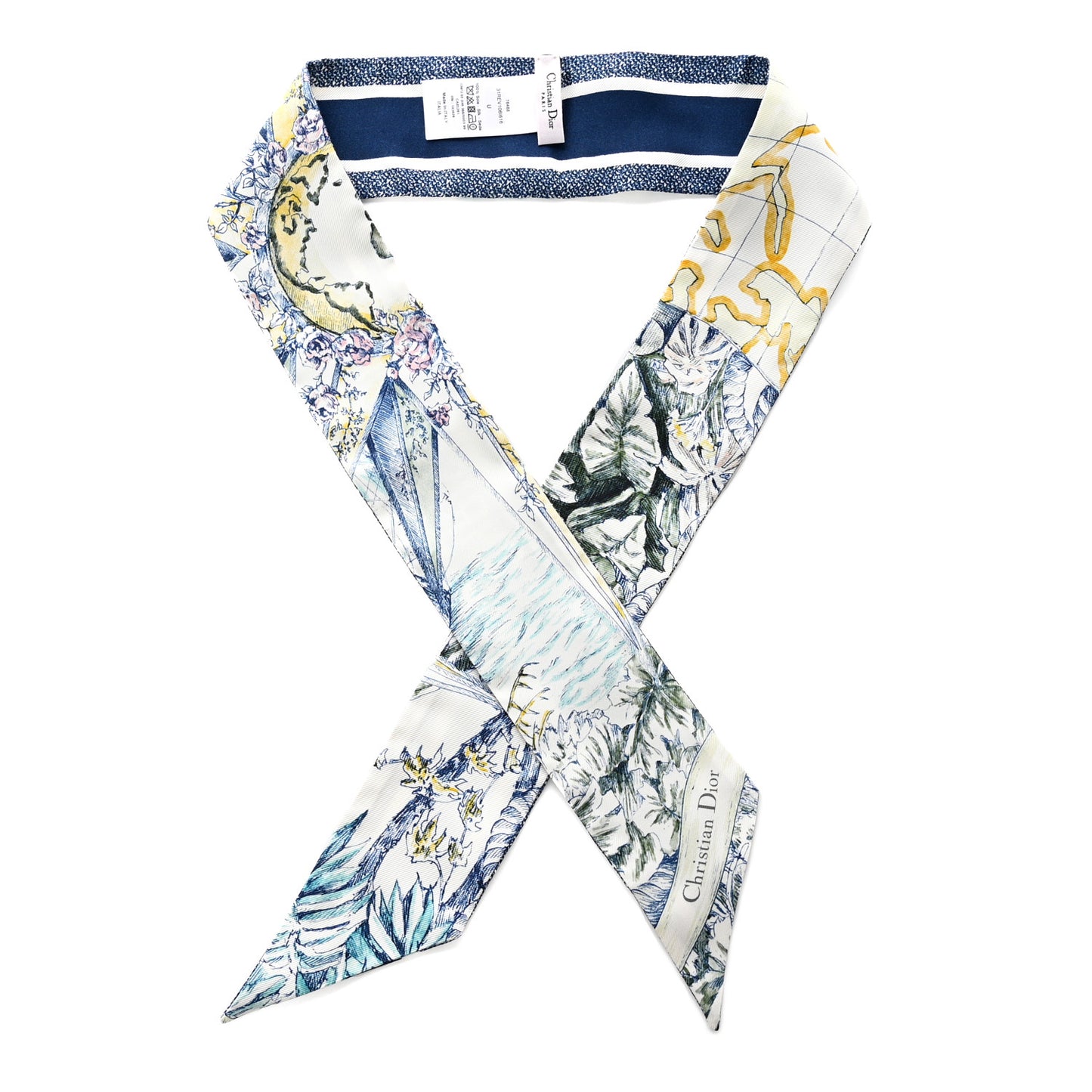 Silk Rêve d'infini Mitzah Scarf Blue