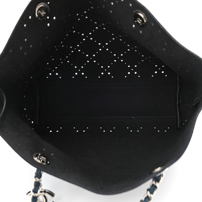 Chanel Perforated Grained Calfskin Large Shopping Tote Blue 6 of 9