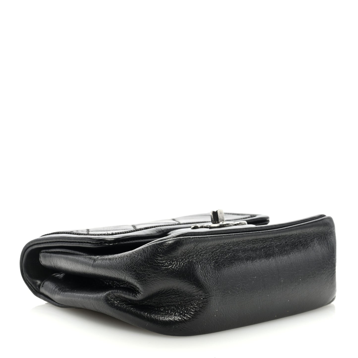 Lambskin Quilted Mini Graphic Flap Bag Black