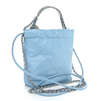 Chanel Shiny Calfskin Quilted Mini Chanel 22 Light Blue 2 of 10
