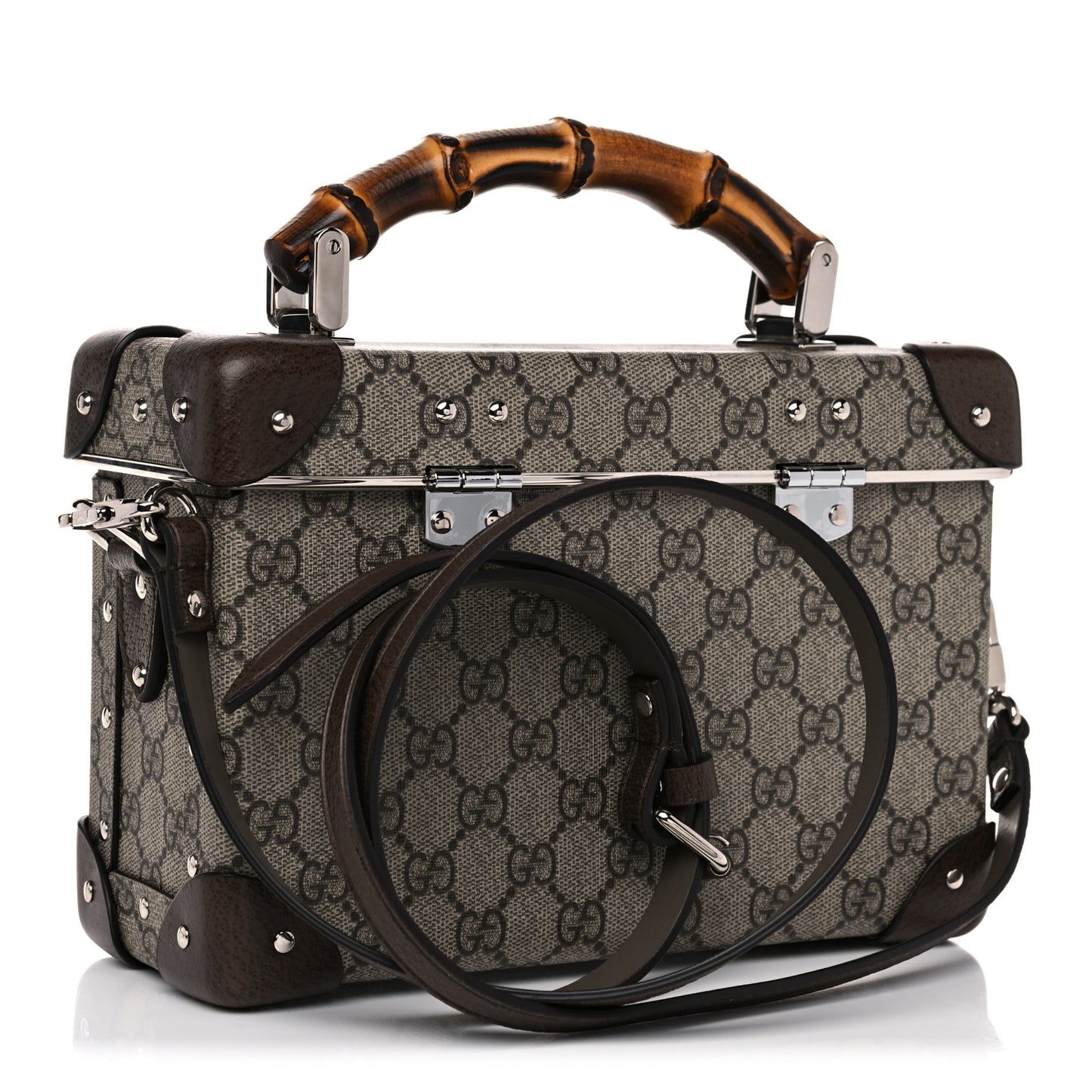 GG Supreme Monogram Globe-Trotter Beauty Case Brown